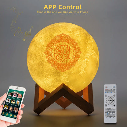 Bluetooth Speakers Wireless Muslim Night Light Quran speakers 3D Moon With APP Control Quran Speaekr Koran Touch Lamp