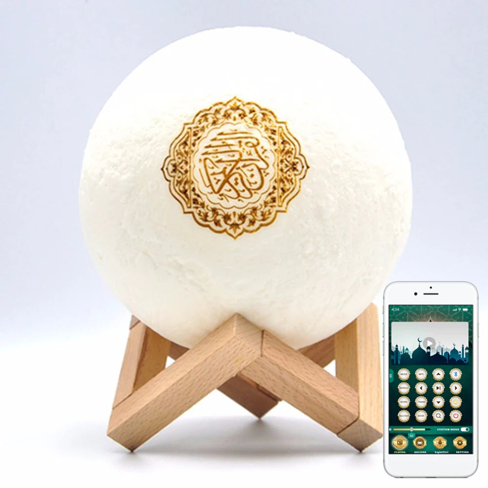 Bluetooth Speakers Wireless Muslim Night Light Quran speakers 3D Moon With APP Control Quran Speaekr Koran Touch Lamp