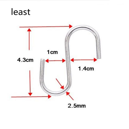 1pc Stainless Steel Practical Hooks S Shape Kitchen Railing S Hanger Hook Clasp Holder Hooks For Hanging Clothes Handbag Hook