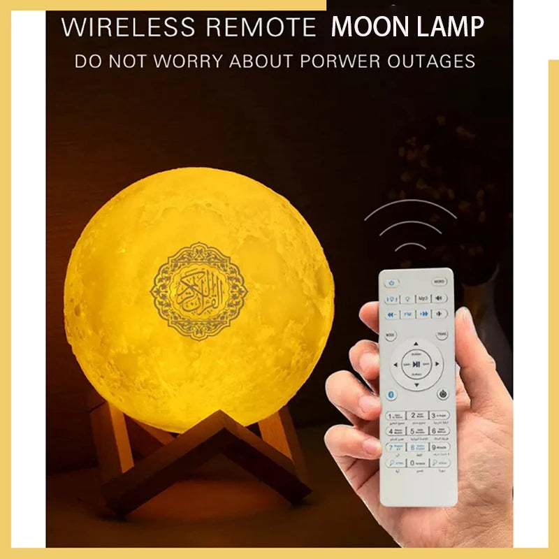 Bluetooth Speakers Wireless Muslim Night Light Quran speakers 3D Moon With APP Control Quran Speaekr Koran Touch Lamp