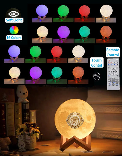 Bluetooth Speakers Wireless Muslim Night Light Quran speakers 3D Moon With APP Control Quran Speaekr Koran Touch Lamp