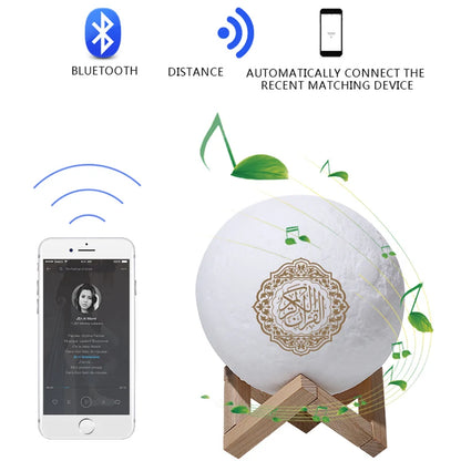 Bluetooth Speakers Wireless Muslim Night Light Quran speakers 3D Moon With APP Control Quran Speaekr Koran Touch Lamp
