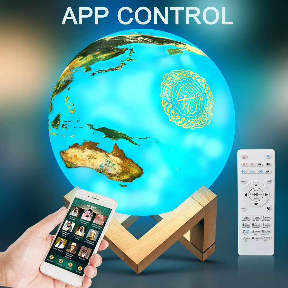 Bluetooth Speakers Wireless Muslim Night Light Quran speakers 3D Moon With APP Control Quran Speaekr Koran Touch Lamp
