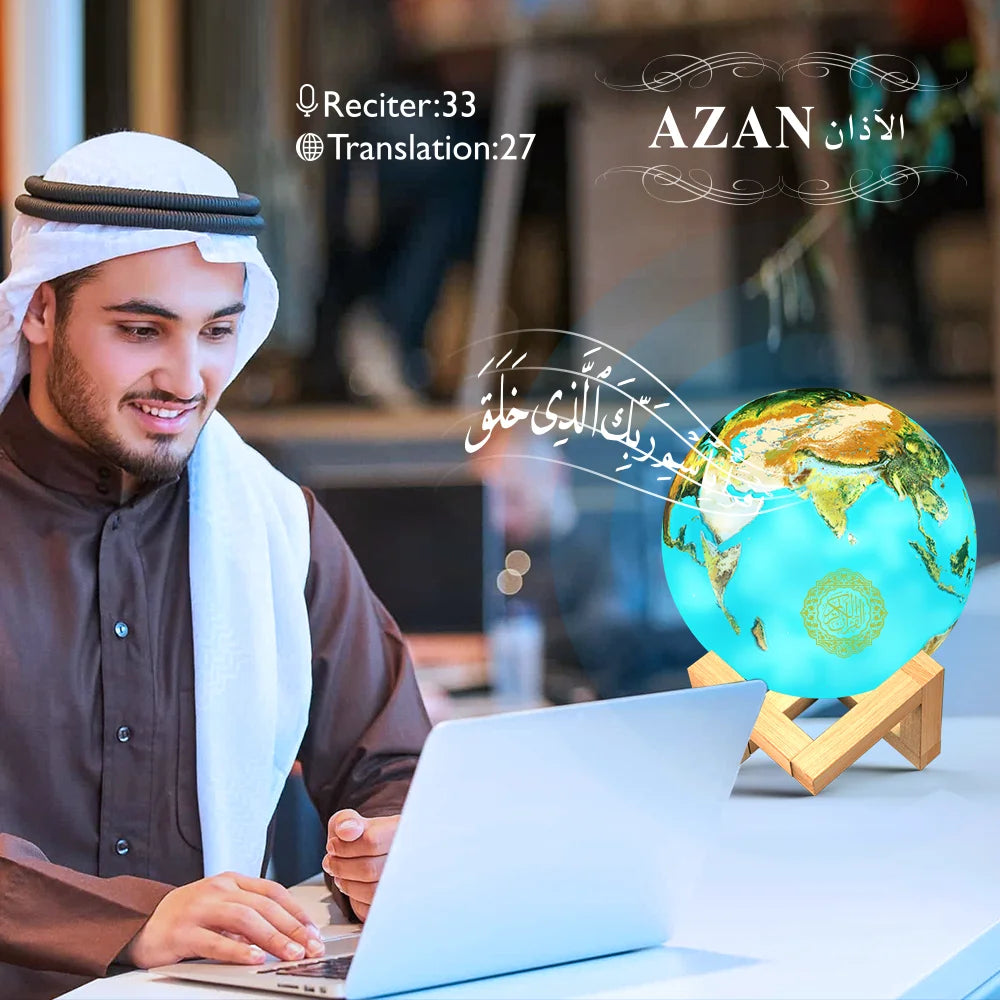 Bluetooth Speakers Wireless Muslim Night Light Quran speakers 3D Moon With APP Control Quran Speaekr Koran Touch Lamp