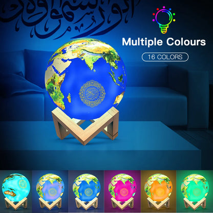 Bluetooth Speakers Wireless Muslim Night Light Quran speakers 3D Moon With APP Control Quran Speaekr Koran Touch Lamp