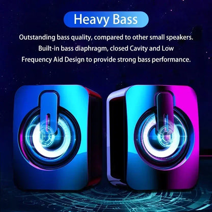 Computer Speaker Stereo Sound With Microphone 3.5mm AUX Home Office PC Speaker for Macbook Desktop Notebook Computer Loudspeaker